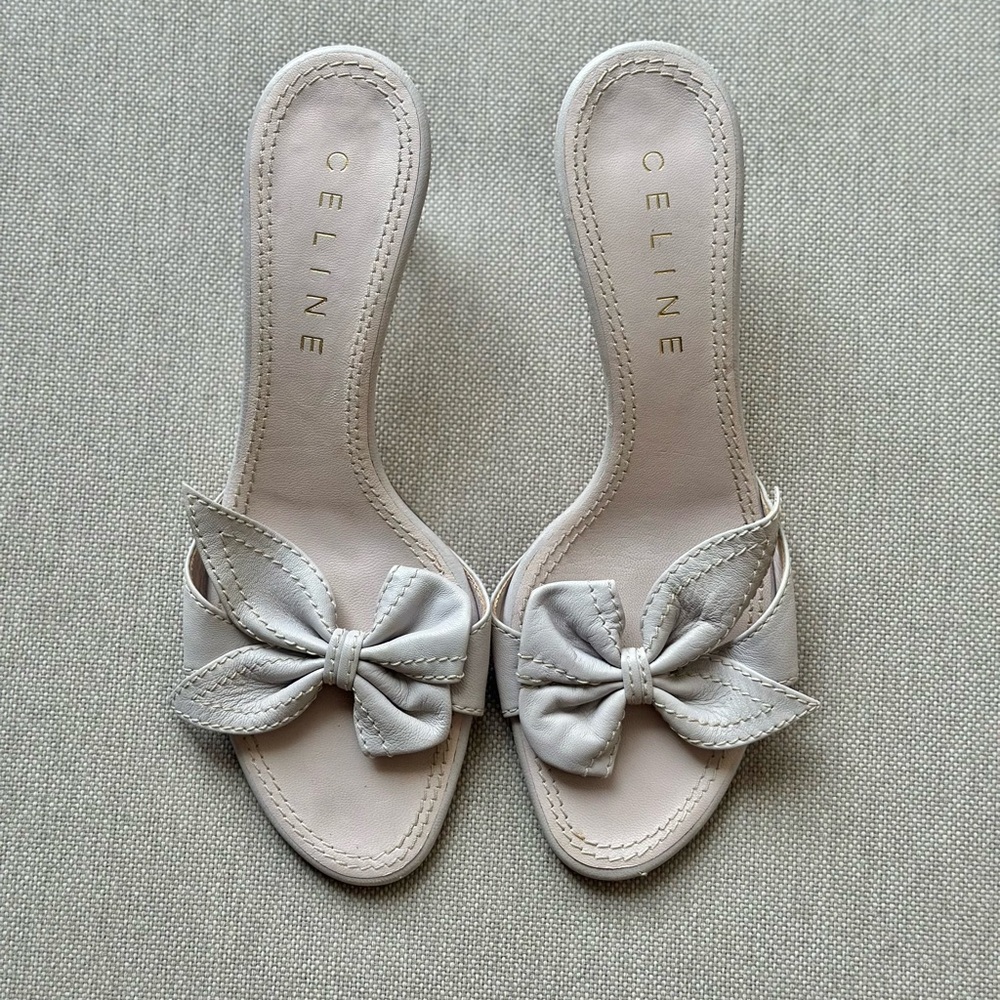 Celine Women's White Bow Sandals